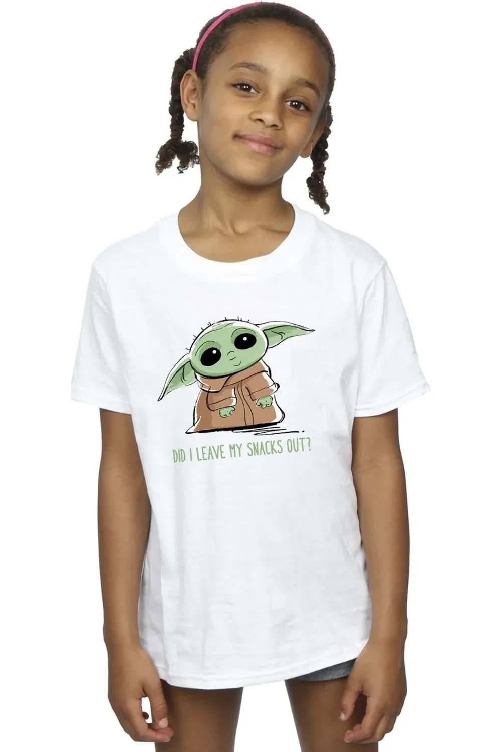 Футболка с принтом The Mandalorian Grogu Snacks Meme Star Wars, White