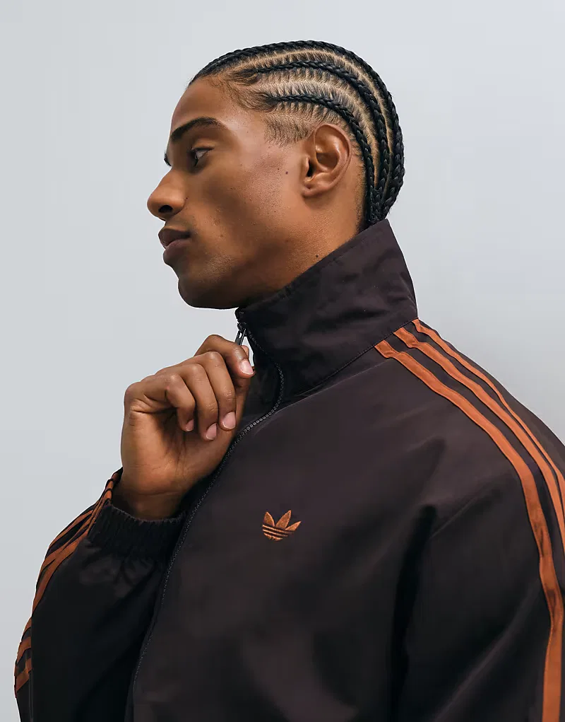 Куртка спортивная Firebird тканая Adidas Originals, коричневый — фото 3