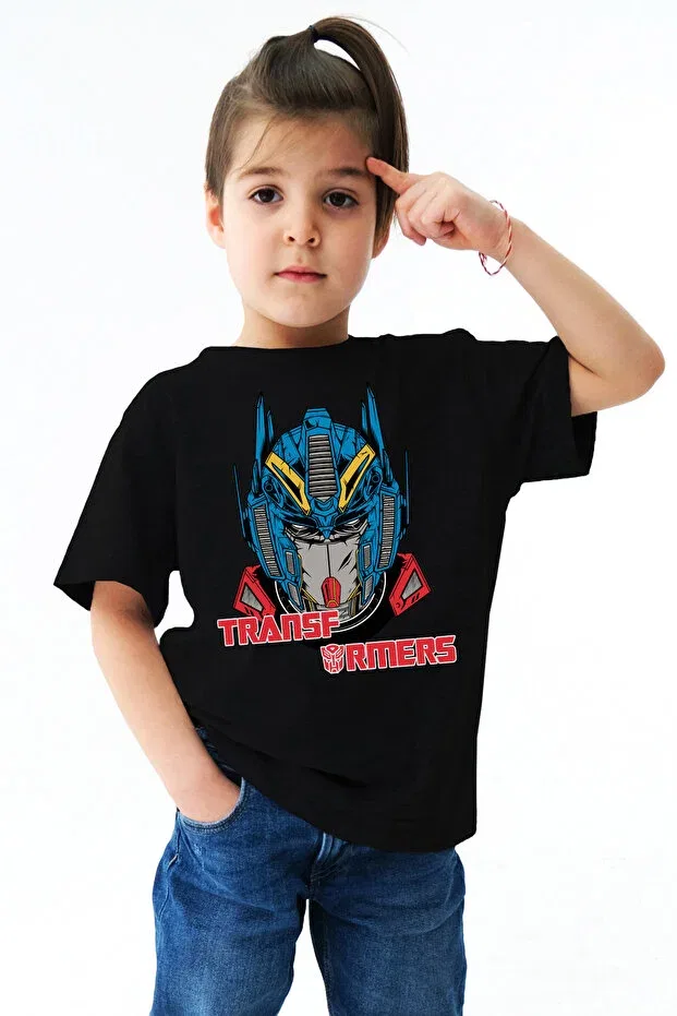 Детская футболка для девочек с принтом Transformers Optimus Prime Printed Kun Inaki, Black
