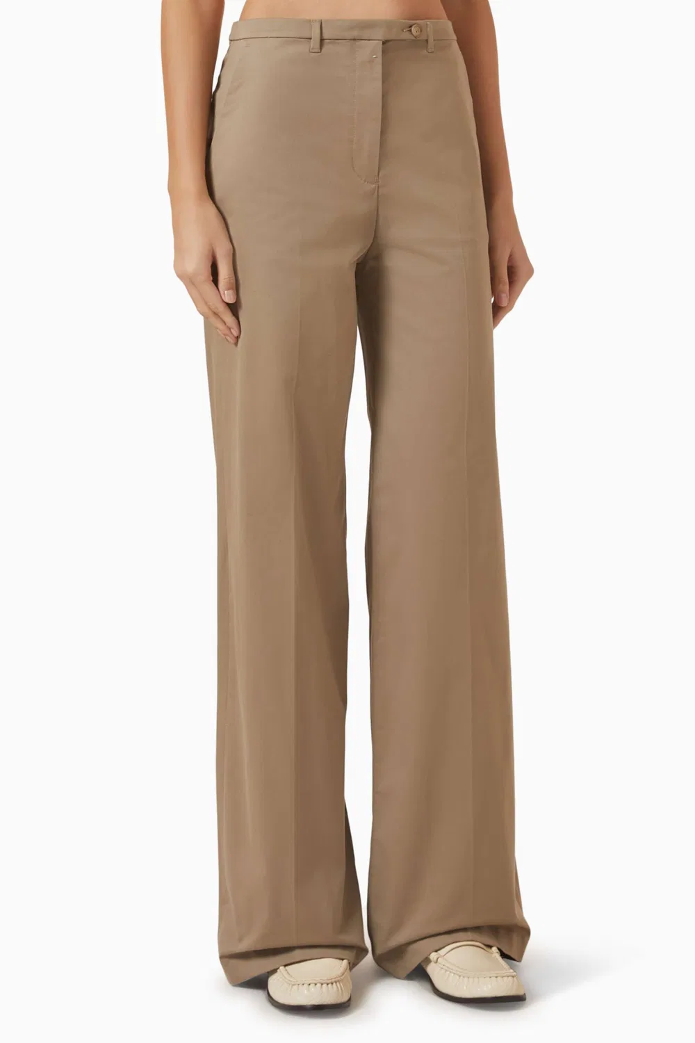 Брюки широкие из хлопка Emporio Armani