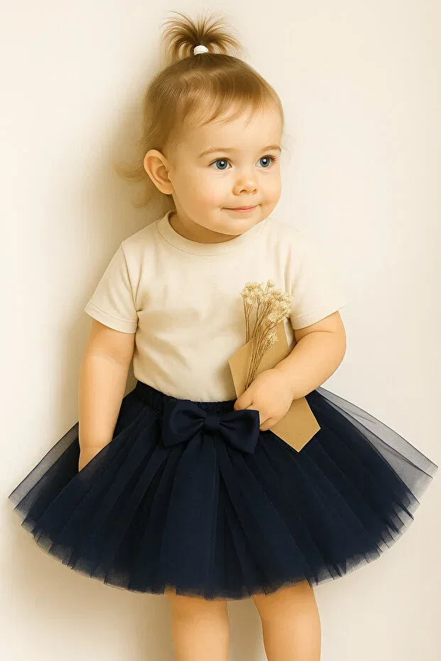 Детская юбка для девочек с принтом Madyabutik, Navy Blue