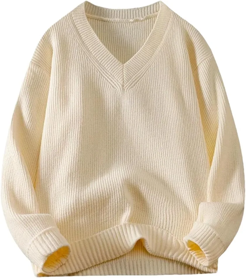 

Мужской вязаный свитер с V-образным вырезом