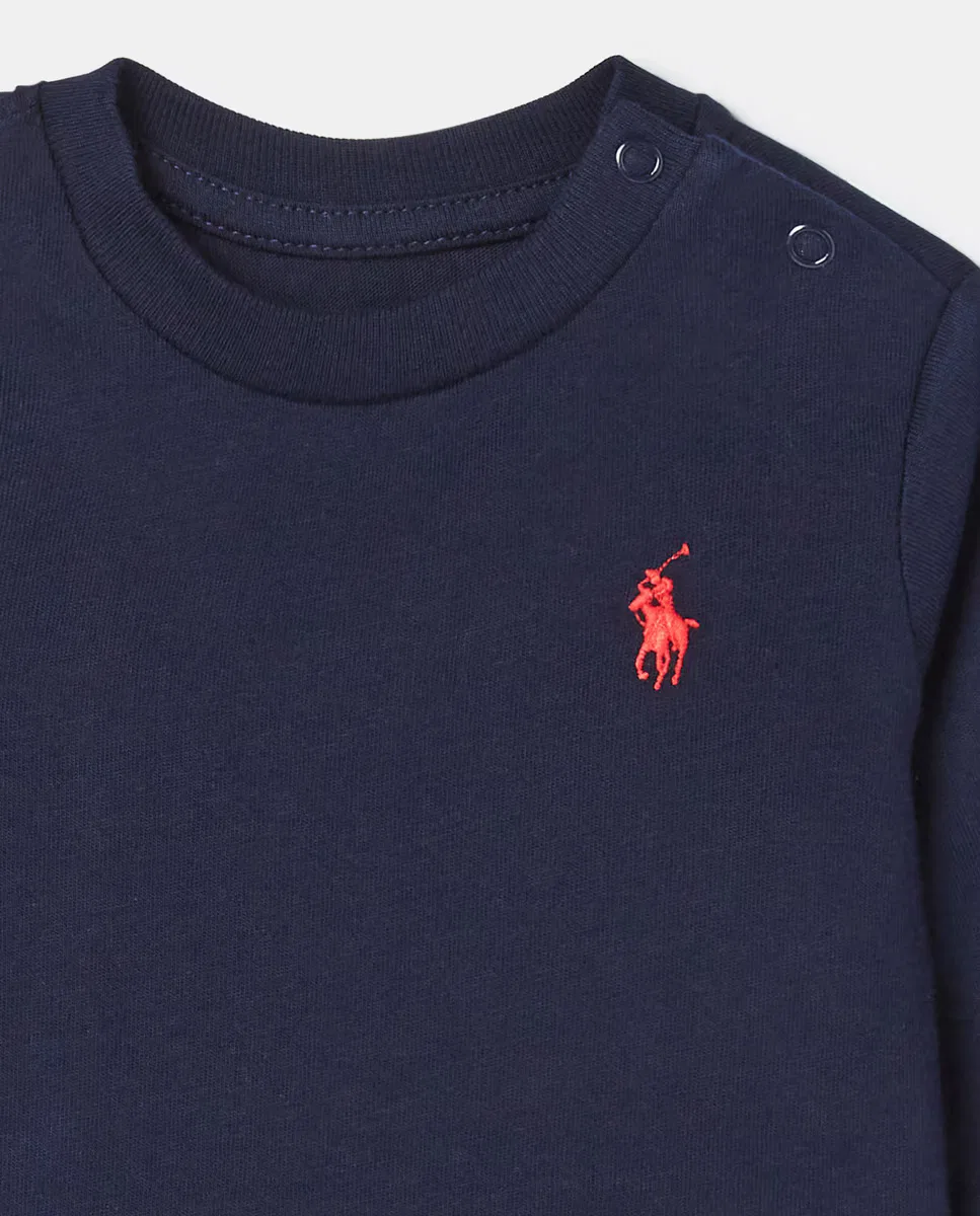Детская футболка из хлопка, Caballo, Polo Ralph Lauren, темно-синий — фото 4