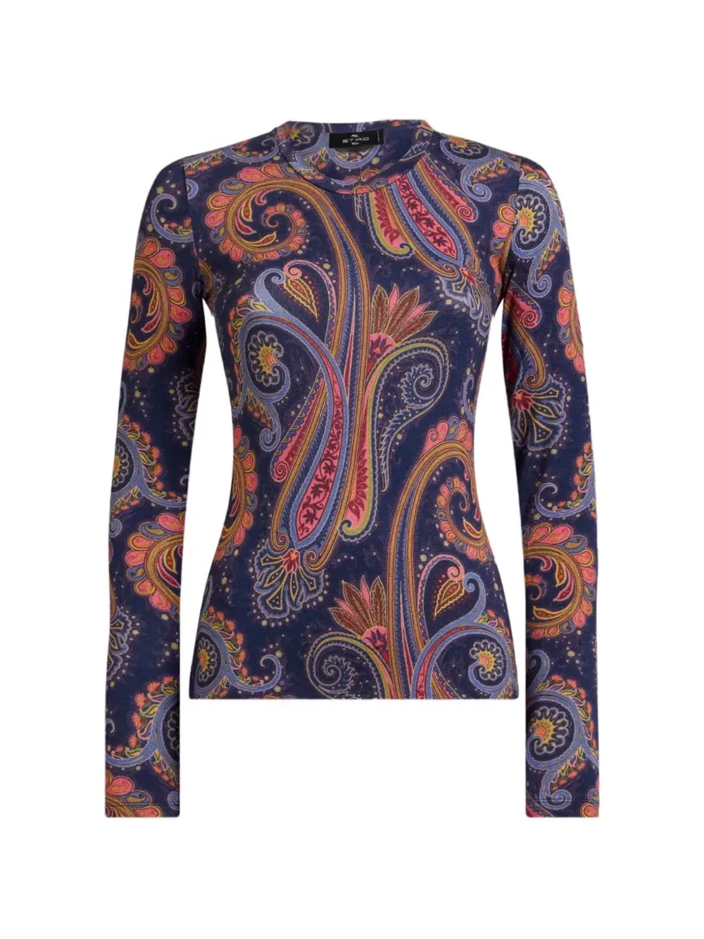 Свитер из джерси с узором пейсли Etro, синий
