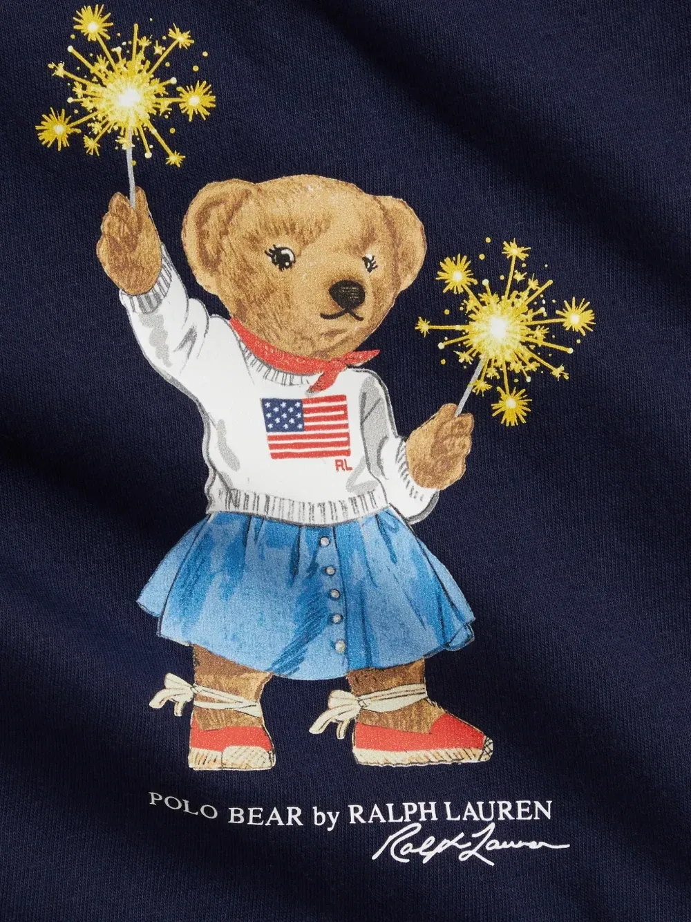 Ярусное платье polo bear POLO RALPH LAUREN KIDS, синий — фото 3