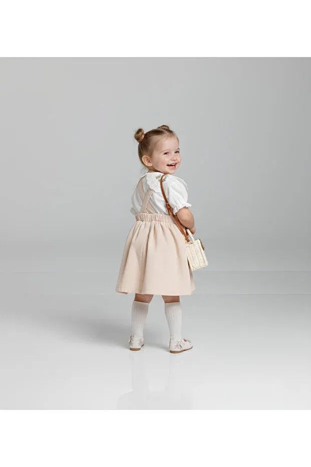 Детский комплект для девочек с цветочной вышивкой Lumia Baby, Ecru — фото 3