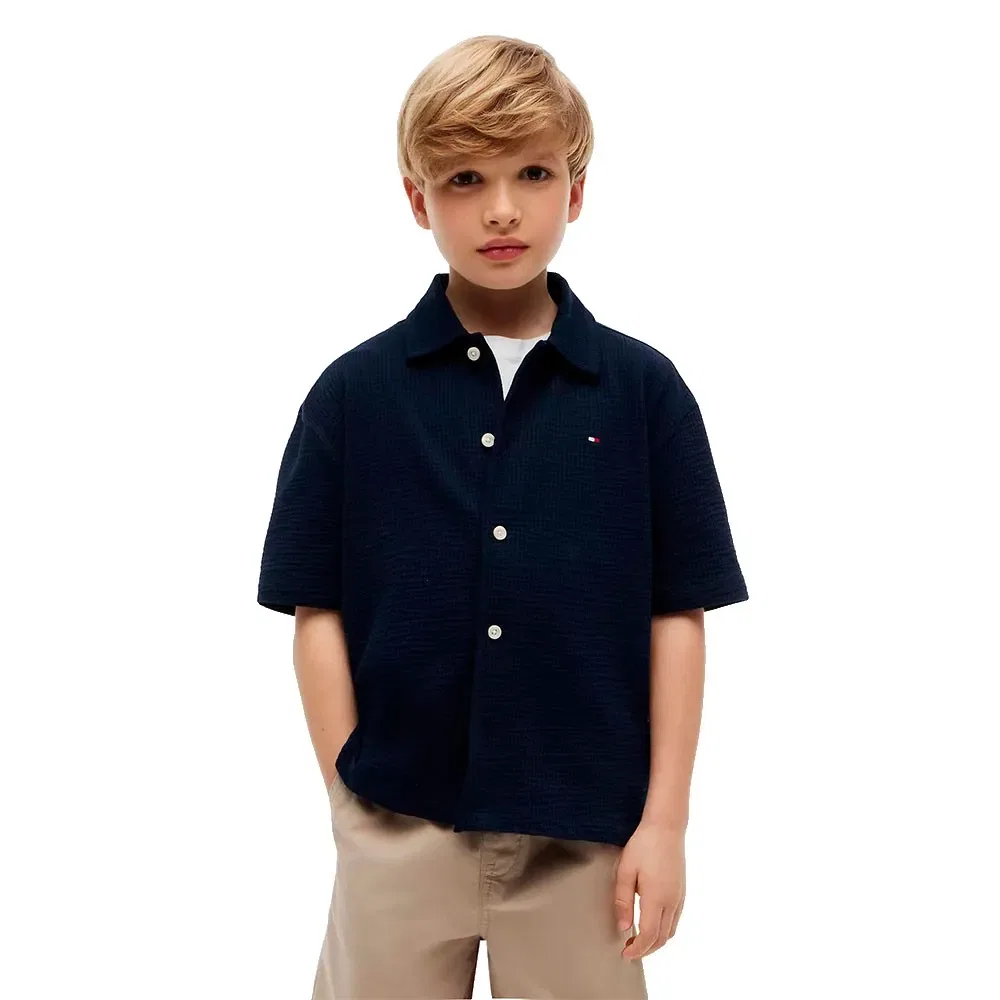 Детская рубашка с коротким рукавом Tommy hilfiger KB0KB10408, Blue