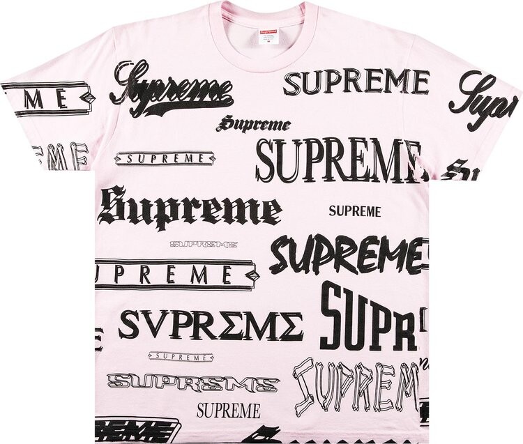 

Футболка Supreme Multi Logo Tee 'Light Pink', розовый