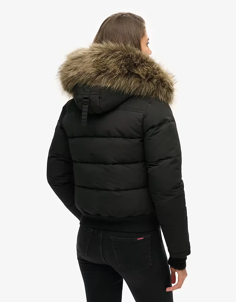 Куртка-бомбер Superdry Everest с капюшоном, черный — фото 2