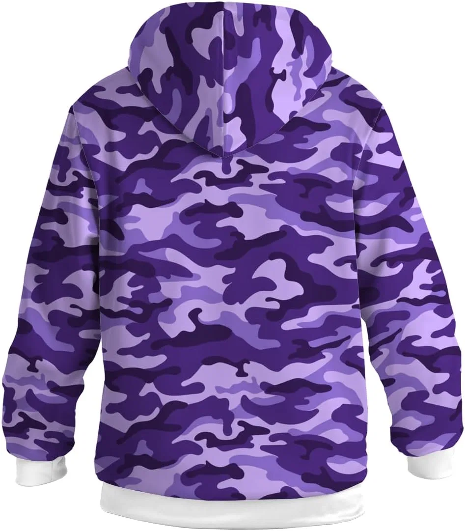 Мужское зимнее пальто с флисовой подкладкой, Camouflage, фиолетовый/камуфляжный — фото 4