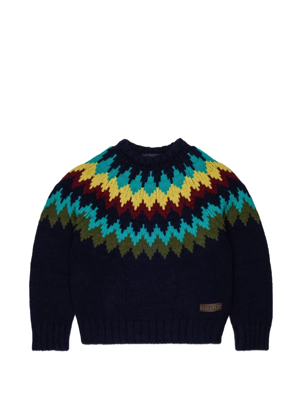 Жаккардовый свитер с узором Dsquared2 Kids, синий