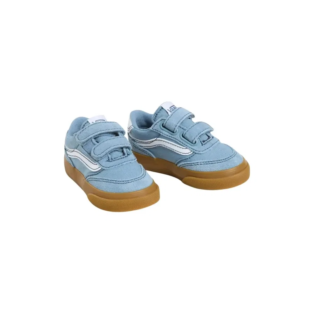 Детские кроссовки на липучках Brooklyn LS V, синие Vans — фото 2