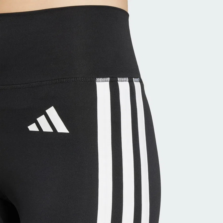 Спортивные леггинсы с принтом Optimé Essentials 3-Stripes, adidas, Черно-белый — фото 4