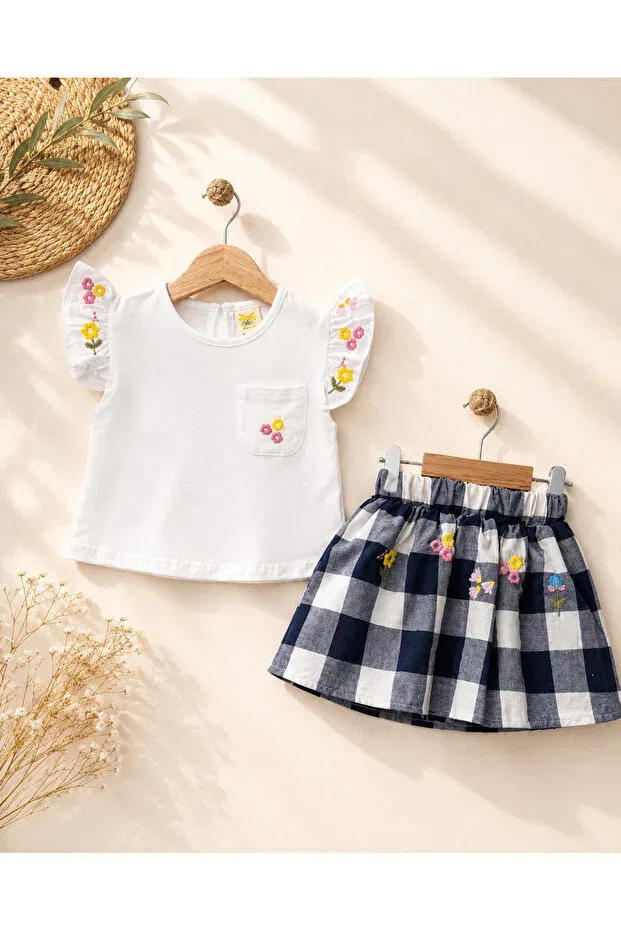 Детский комплект для девочек с принтом Air Baby, Navy Blue
