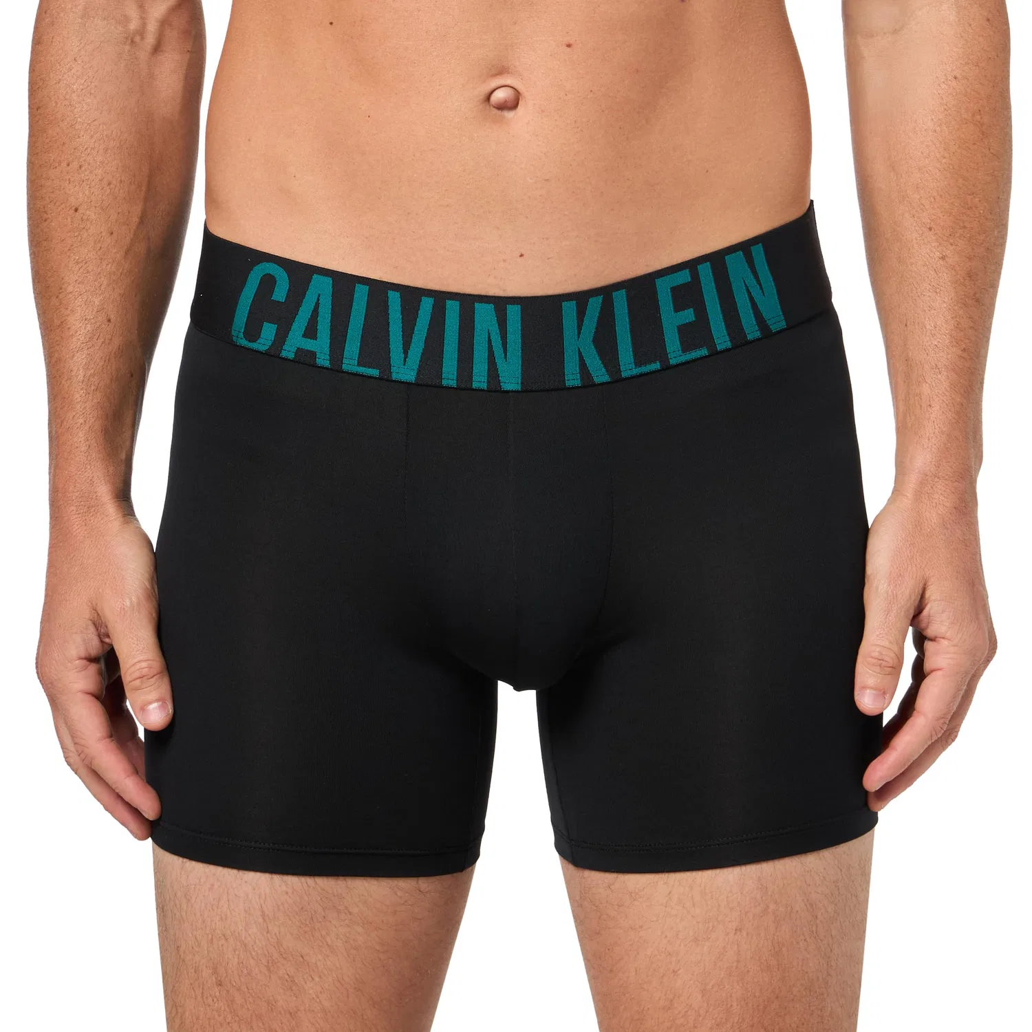 Мужские боксеры из хлопка Calvin Klein, Black Bodies W/Aqua Bar, White, Dark Blue Logo — фото 2