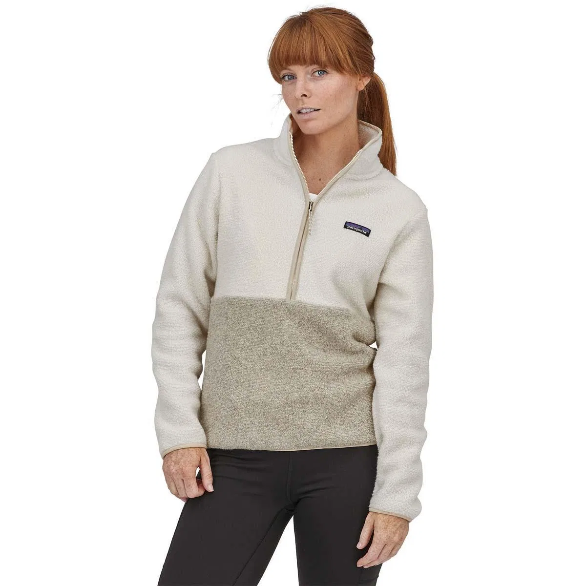 Флисовый пуловер с воротником-стойкой Reclaimed Fleece Patagonia, Birch White