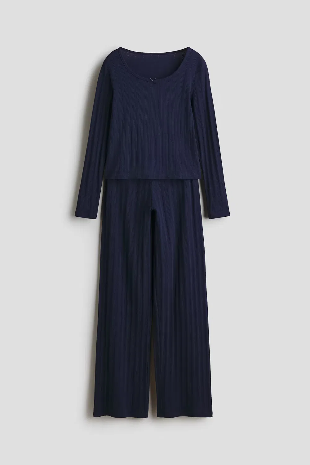 Хлопковая пижама с ажурным узором H&M, Marineblau