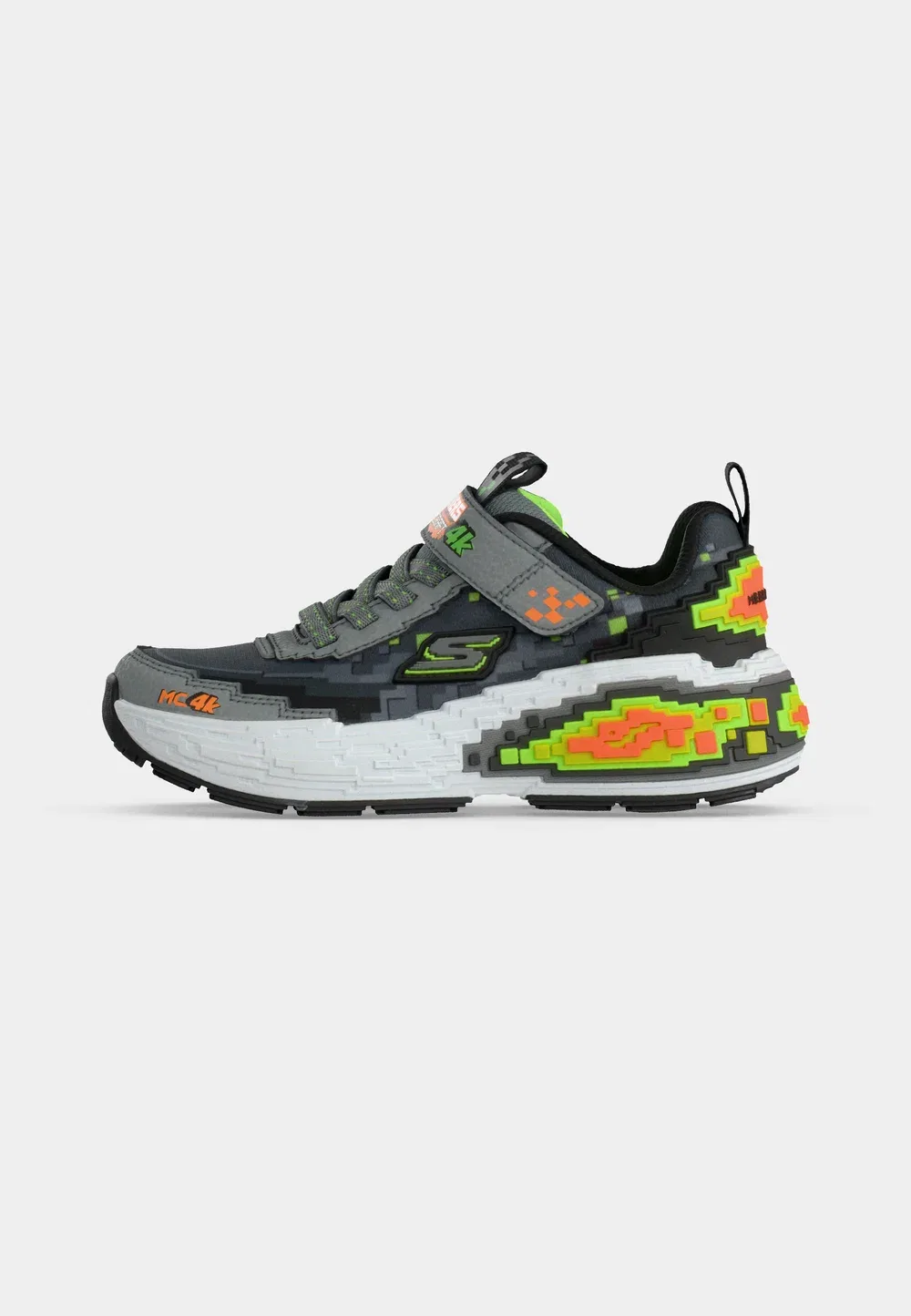 Кроссовки Mega Craft 4K Skechers, Charcoal/Black/Lime/Orange — фото 2