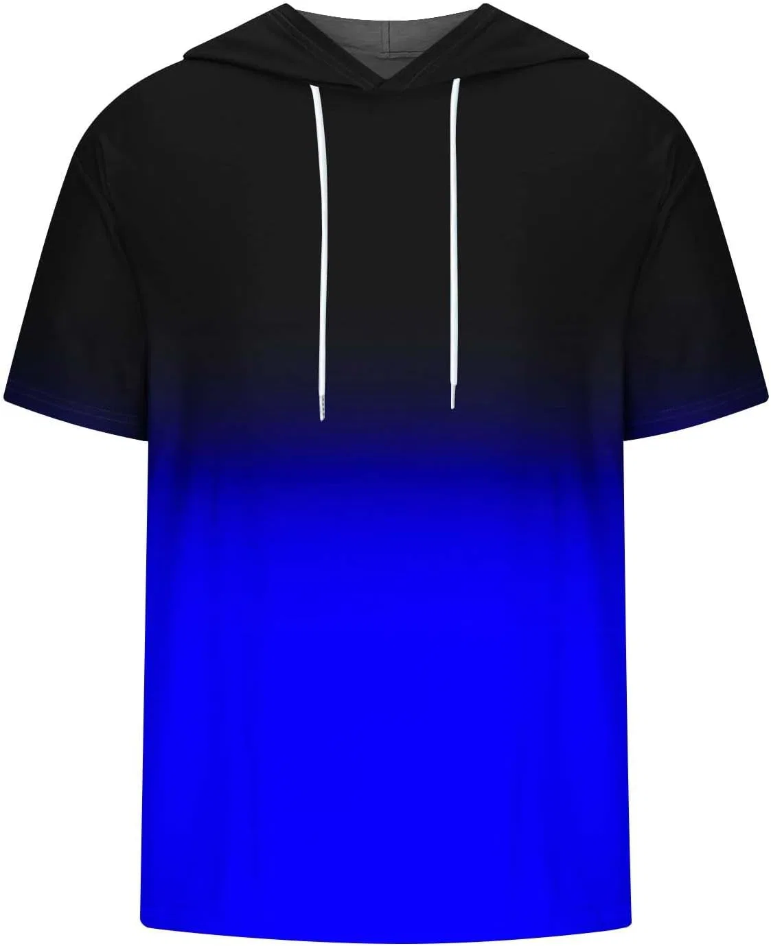 Мужская оверсайз футболка с капюшоном и градиентом Slim Fit Athletic, Blue — фото 2