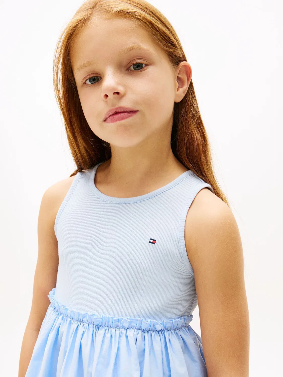 Платье с broderie anglaise Tommy Hilfiger, светлый синий — фото 4