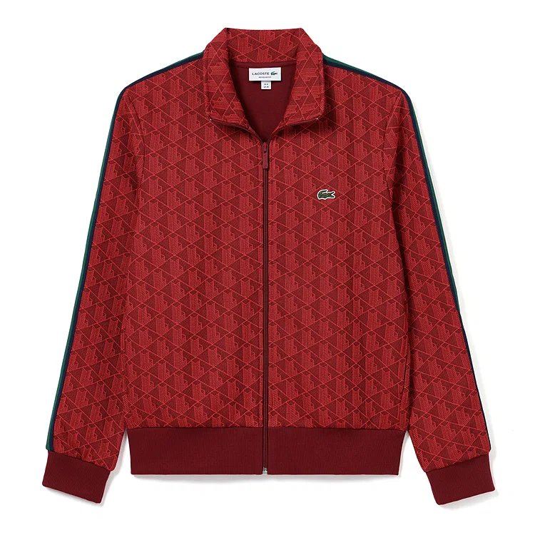 Мужской свитшот на молнии с принтом-монограммой Lacoste, Swm/Red Print