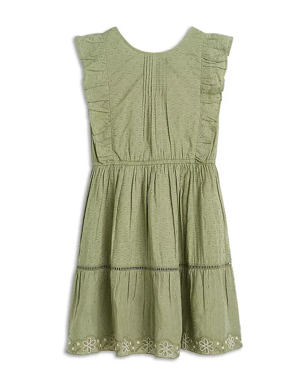 Детское платье для девочек без рукавов с отделкой рюшами Scotch & Soda, Oil Green