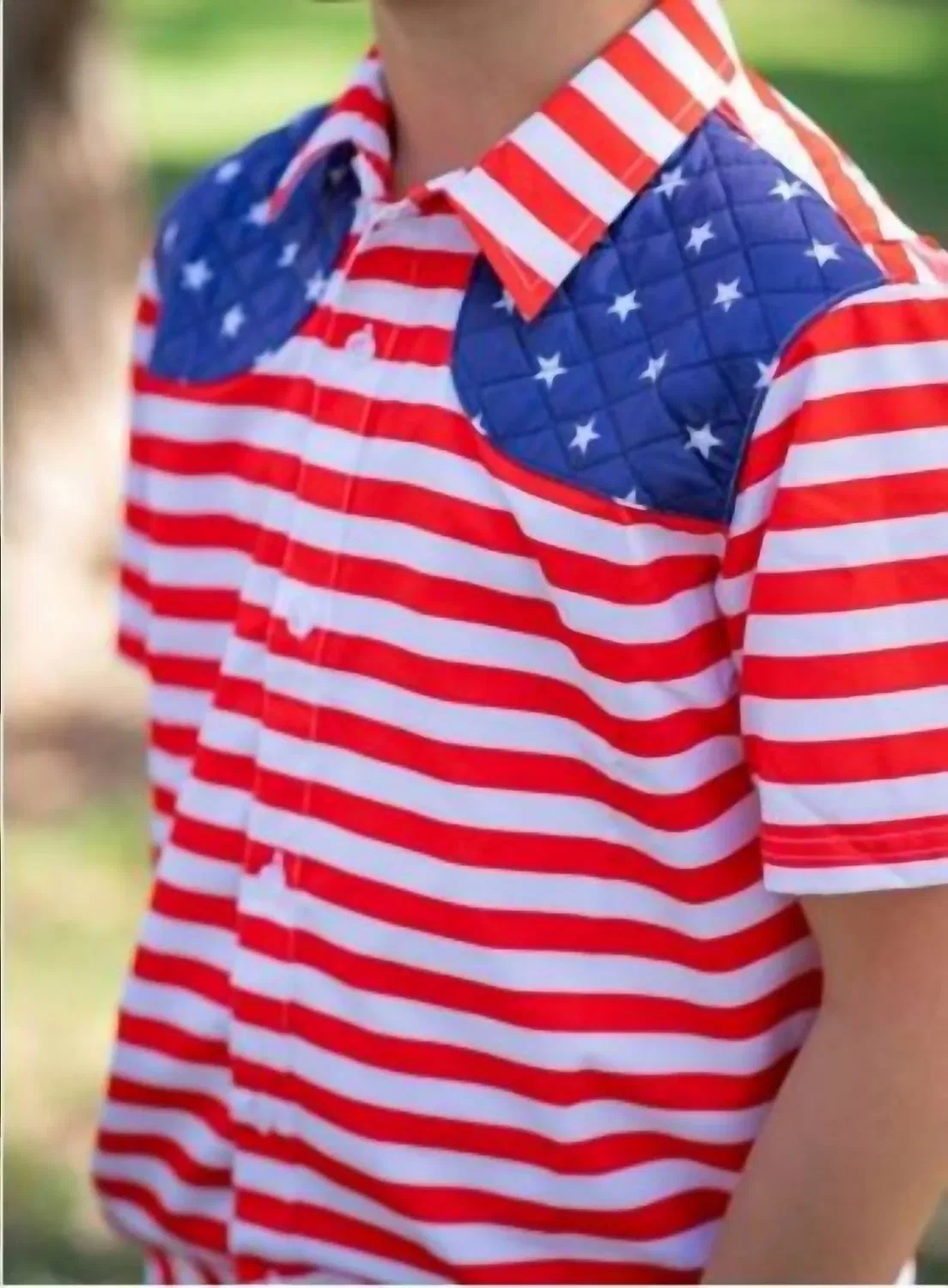 Детская футболка для мальчиков с коротким рукавом USA Blue Quail Clothing Co., Red And White — фото 3