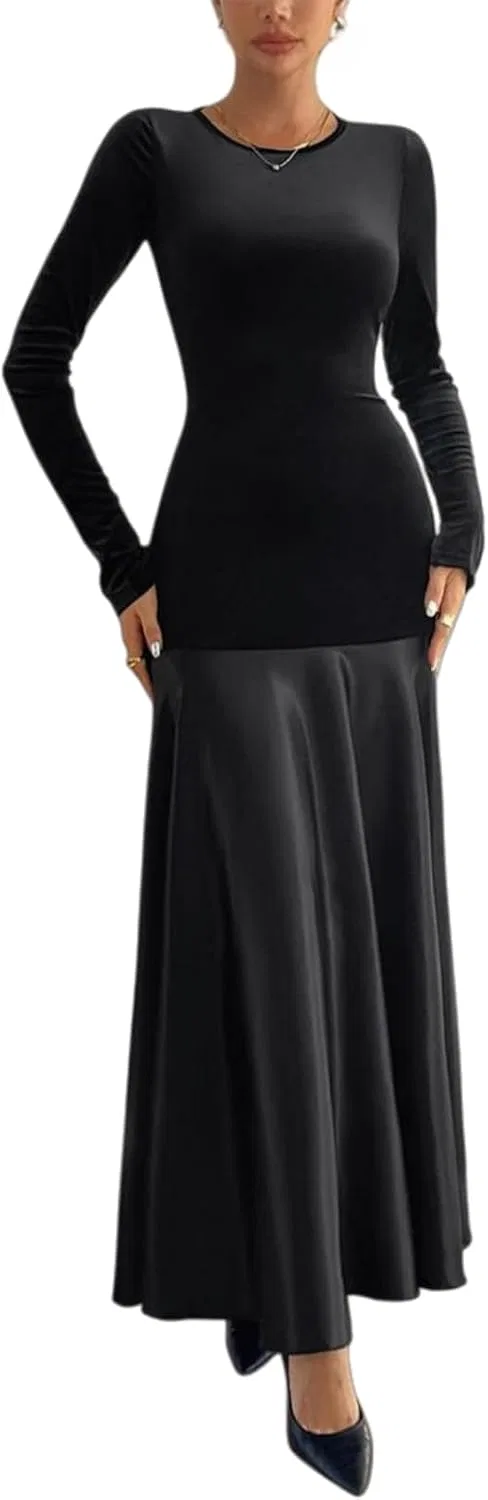 Женское облегающее платье-макси с запахом Modesees, Black