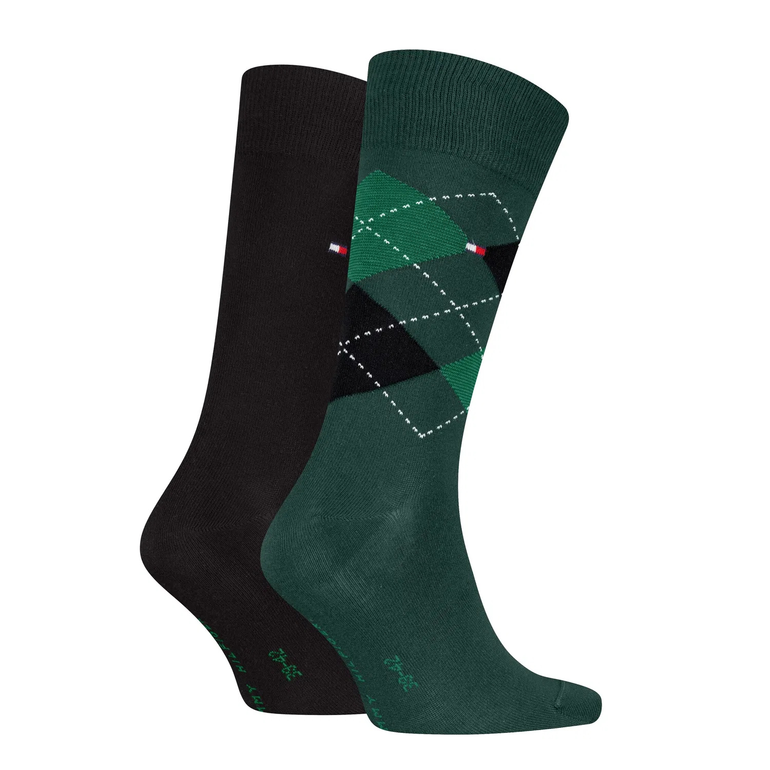 Мужские носки с классическим узором Argyle Tommy Hilfiger, Deep Green — фото 2