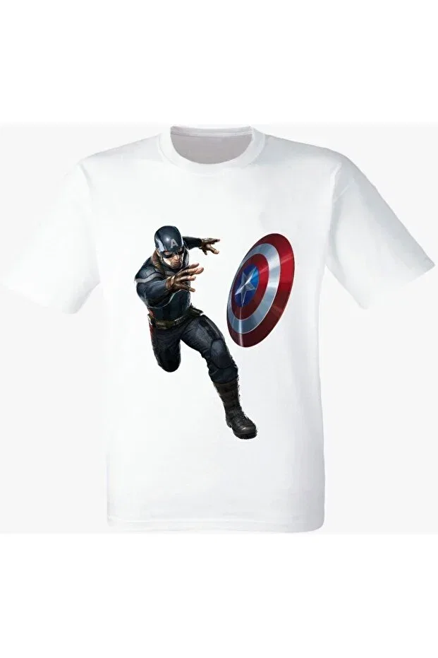 Детская футболка для мальчиков с принтом Marvel captain america This Gyox, White