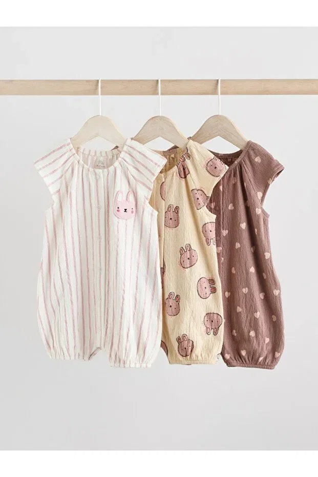 Детский комплект боди-комбинезонов с принтом 3-piece romper set Next Baby, Multicolor