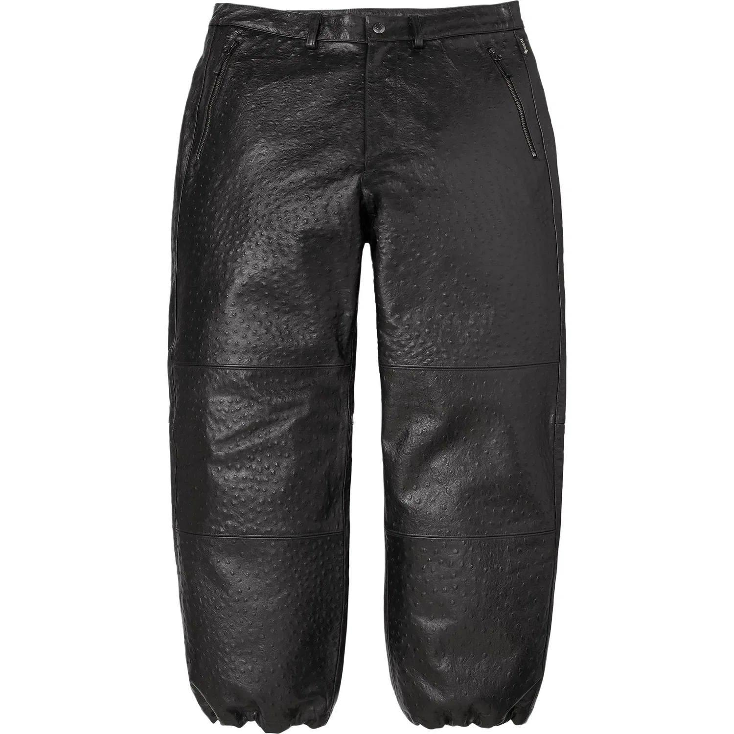 Унисекс штаны кожаные с тиснением Supreme SS26 WEEK6 GORE TEX Ostrich Embossed Leather Pant, Blue — фото 3