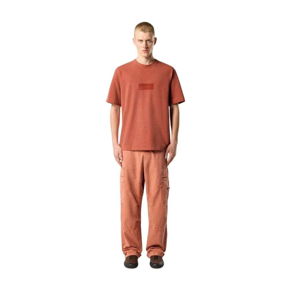 Мужская футболка Stone Island Regular-fit With Rectangular Print, кирпично-красный