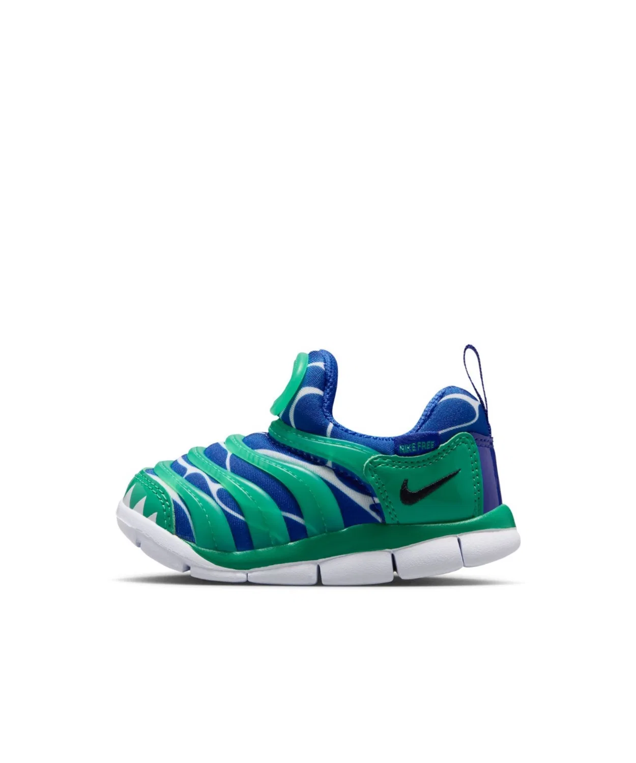 Детские кроссовки для малышей с принтом Dynamo Free LILS NIKE, Stadium Green/Game Royal/Football Blue/Black