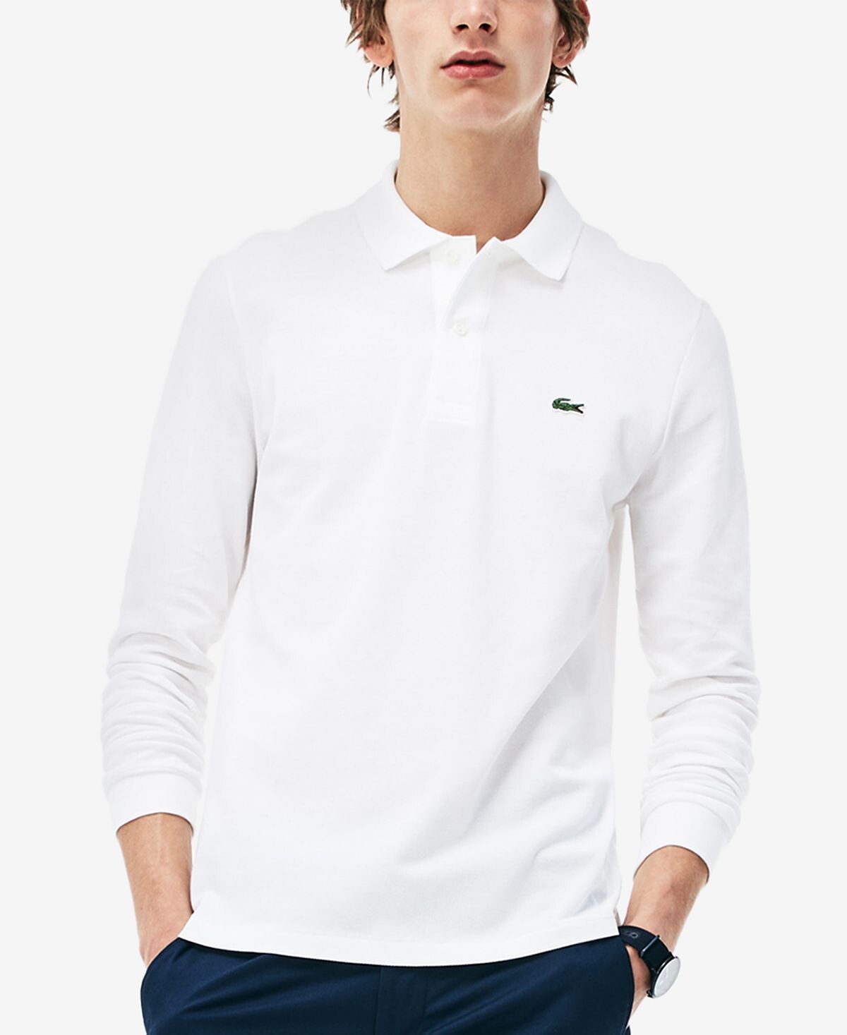 

Мужская классическая рубашка поло с длинным рукавом l.12.12 Lacoste, белый