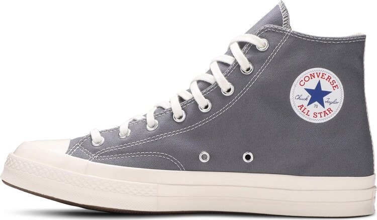 Кроссовки Converse Comme des Garçons PLAY x Chuck 70 High Steel Gray, серый — фото 3