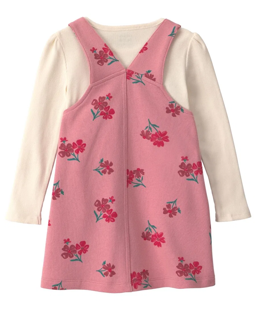 Комплект из топа с длинным рукавом и платья-сарафана с принтом Carter's, Pink/Cream — фото 2