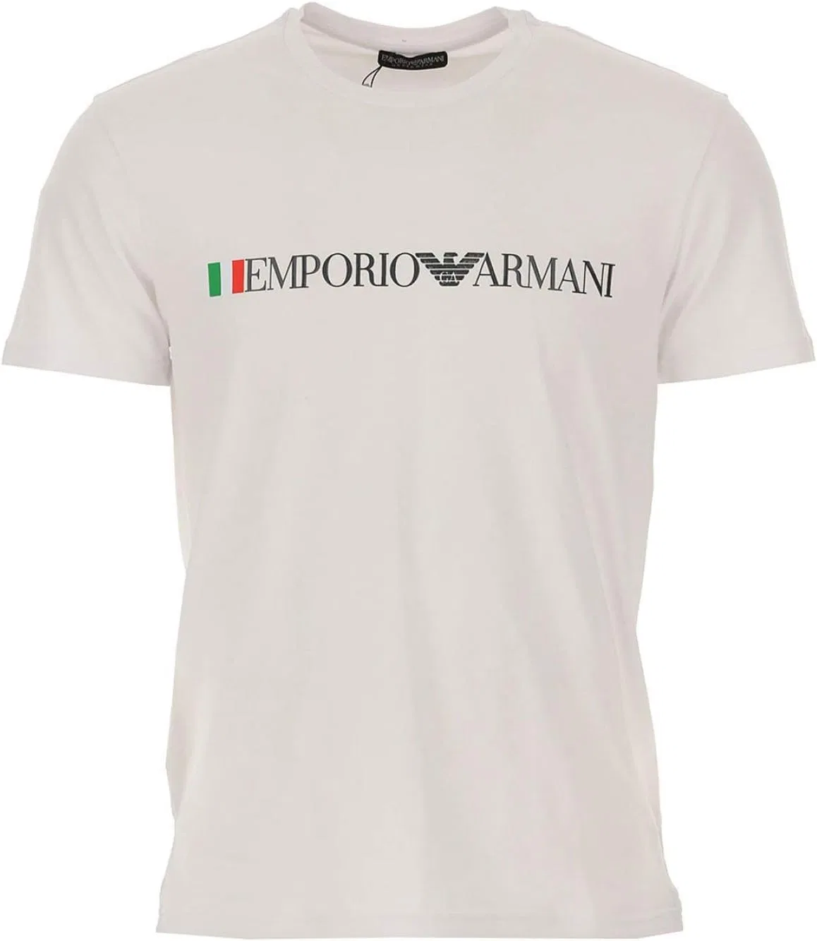 Мужская футболка с V-образным вырезом Megalogo Emporio Armani, White — фото 3
