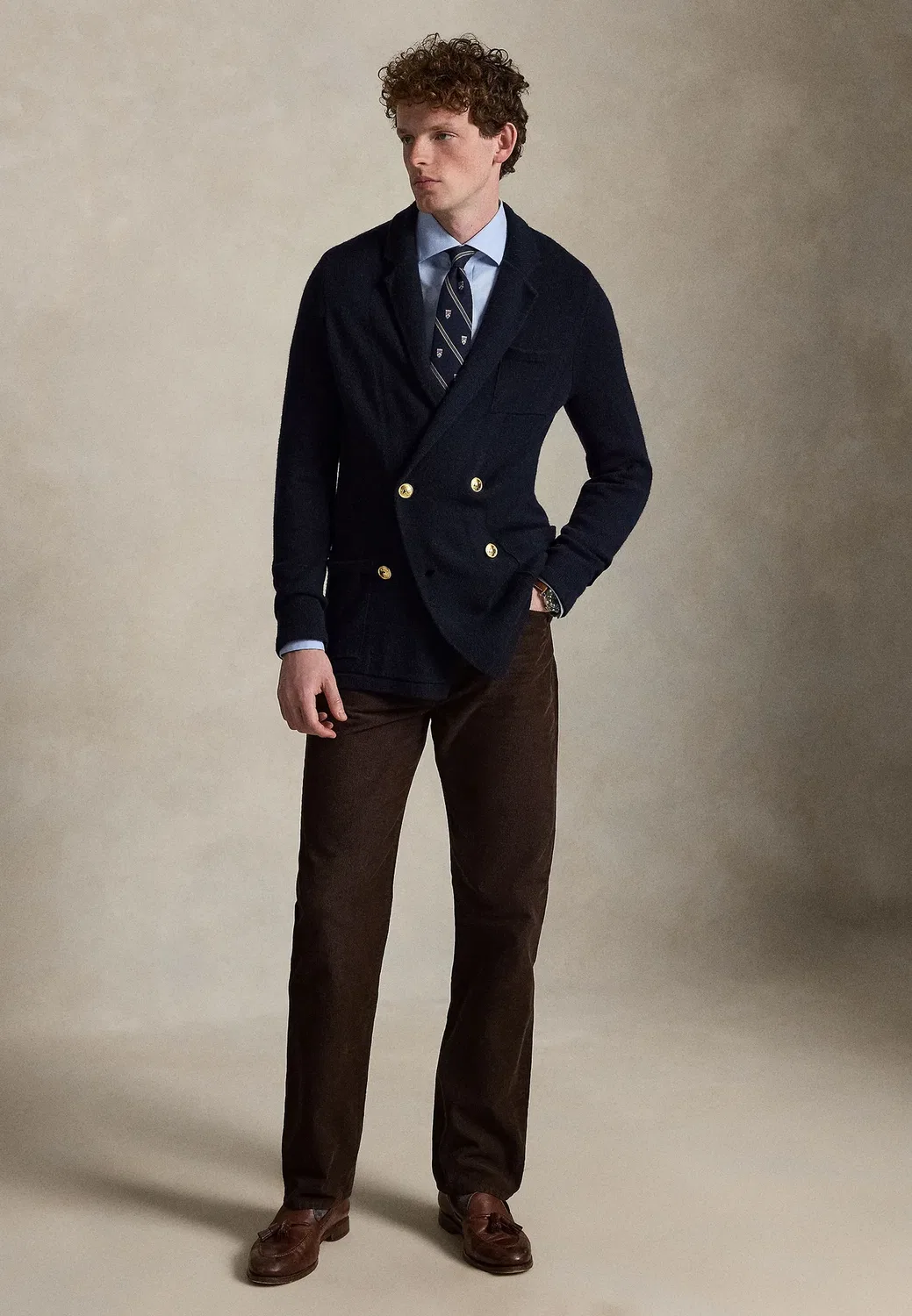 Брюки прямого кроя из вельвета Polo Ralph Lauren, Dark Beech — фото 2