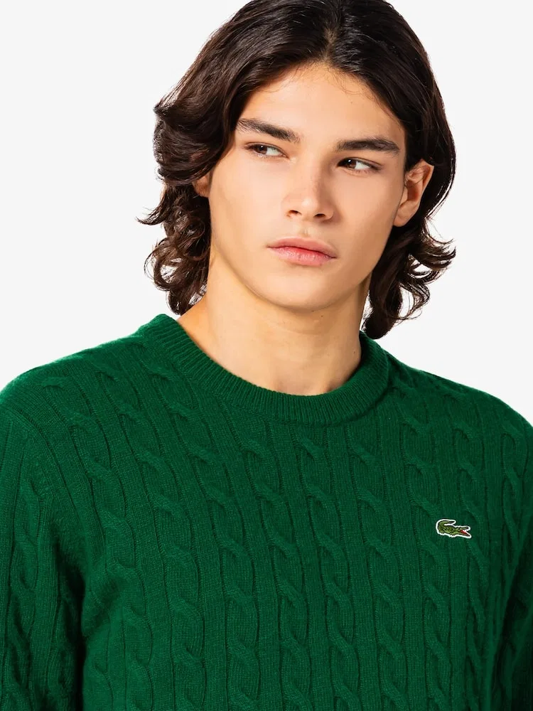 Свитер кабельный с круглым вырезом LACOSTE, Navy — фото 2