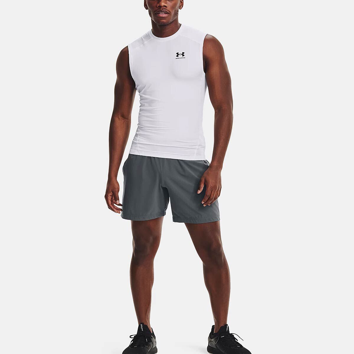 Майка компрессионная UA HG Armor Comp SL Under Armour, белый — фото 2