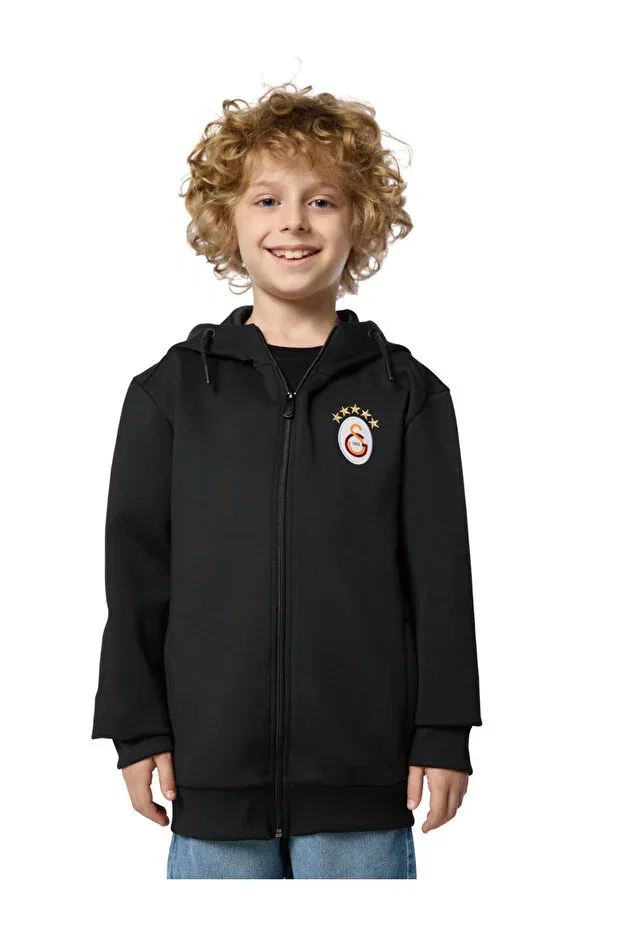 Детское худи для девочек с принтом Galatasaray 5 Star Kids Hoodie Gsstore, Black