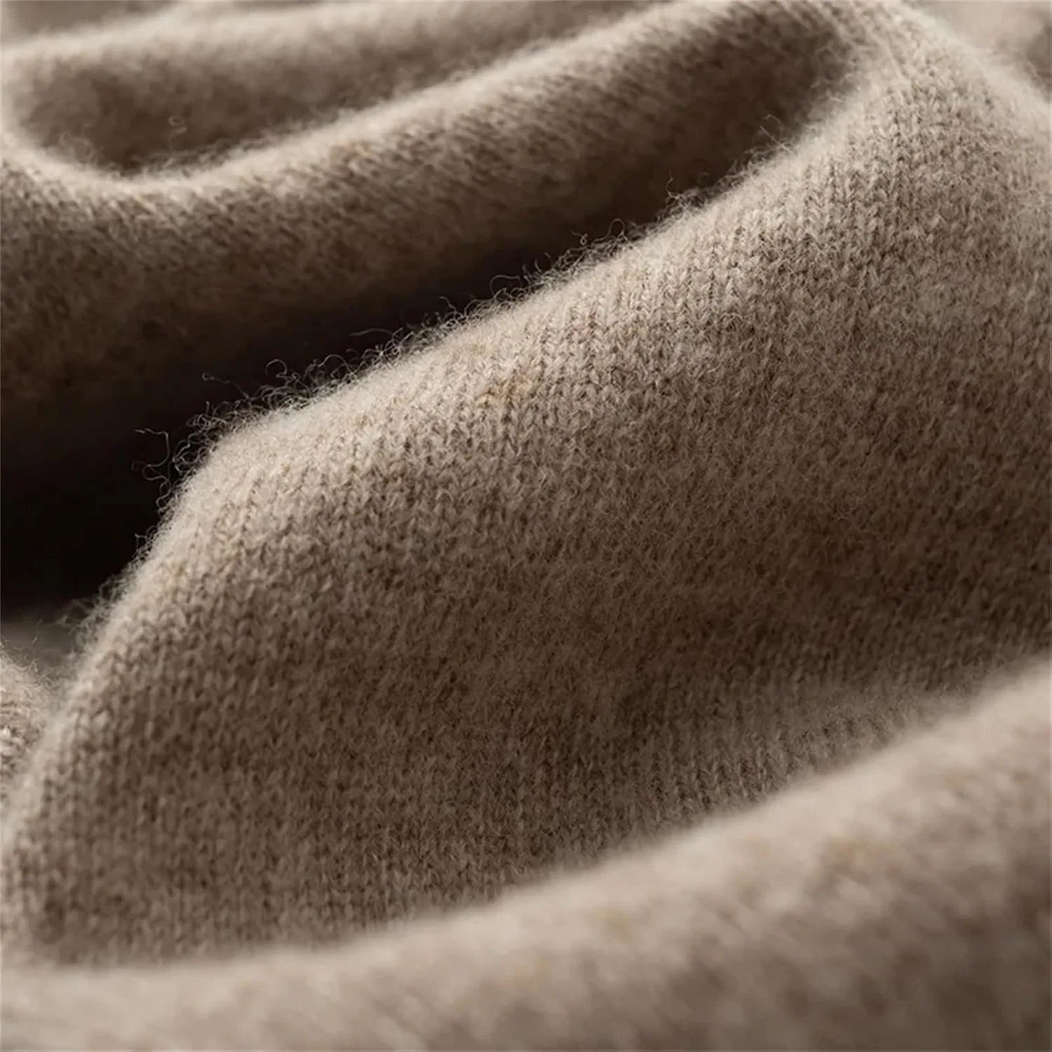 Мужская футболка с круглым вырезом из шерстяной смеси Generic, Beige — фото 3