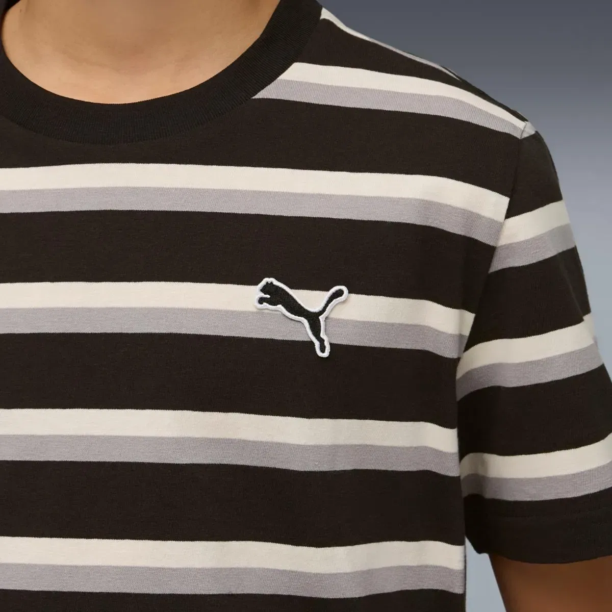 Детская футболка для мальчиков с принтом ESS ELEVATED Striped Puma, Negro — фото 3