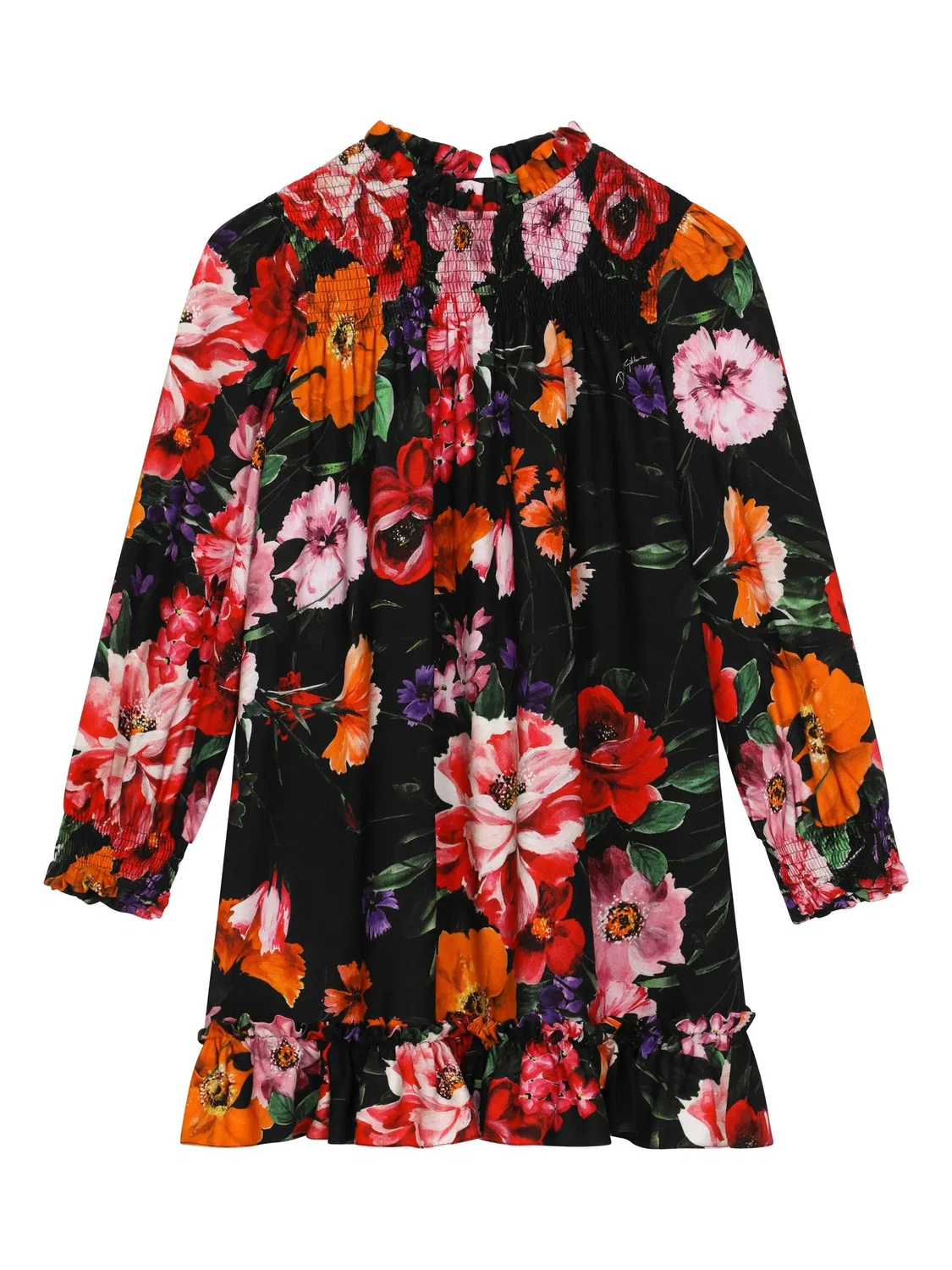 Платье Viyella с цветочным принтом Dolce & Gabbana, черный