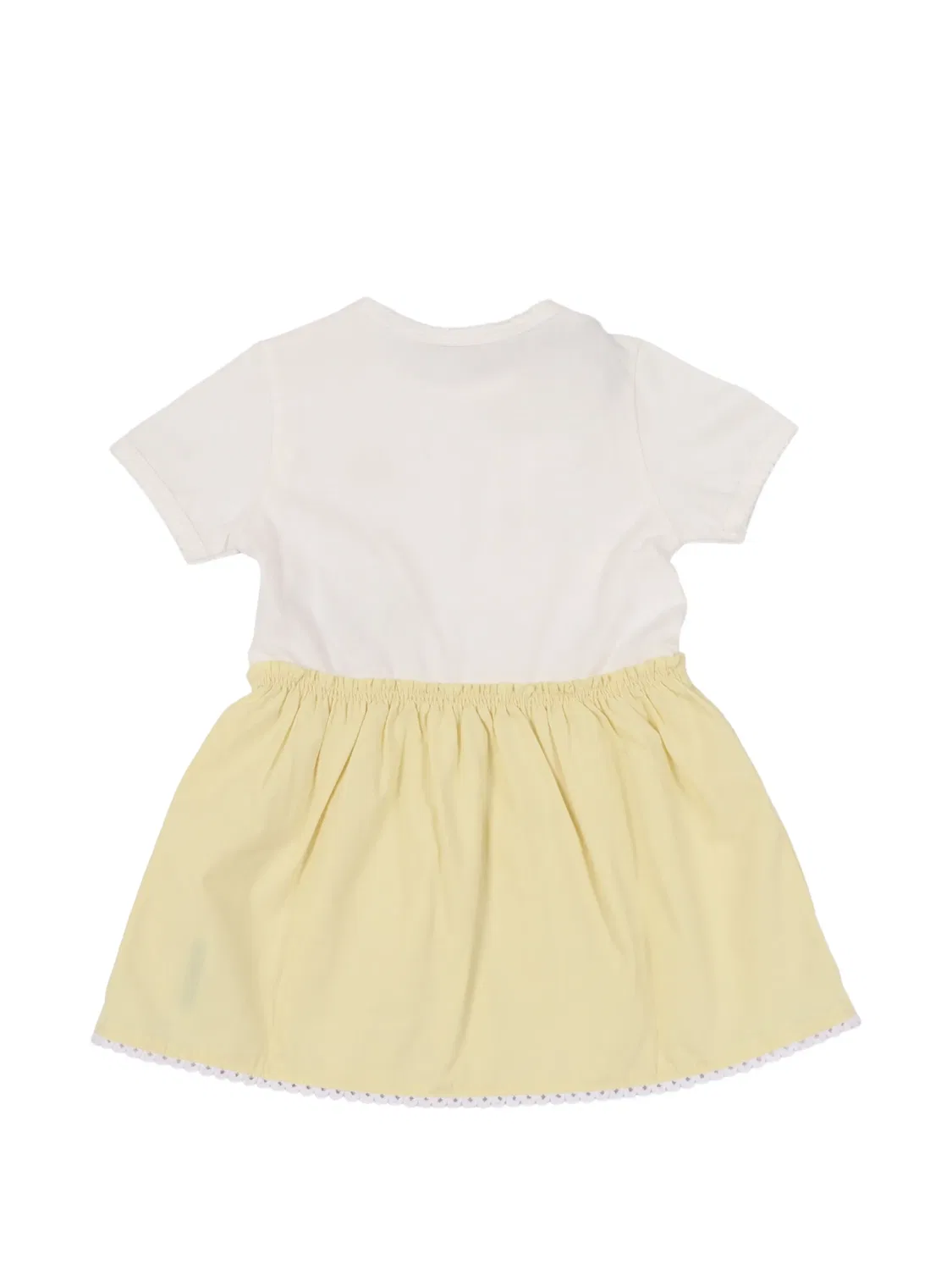 Платье с фестонами и нашивкой-логотипом Moncler Enfant, белый — фото 2