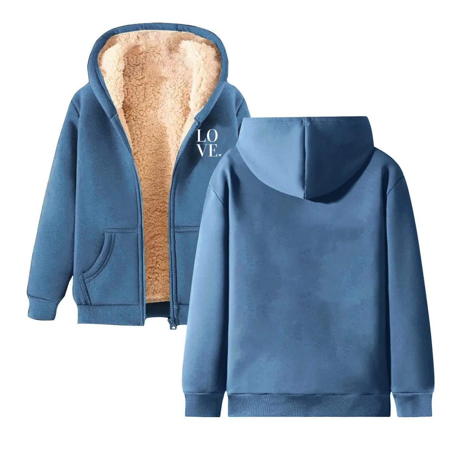 Женское зимнее пальто с капюшоном Plus Size, Blu