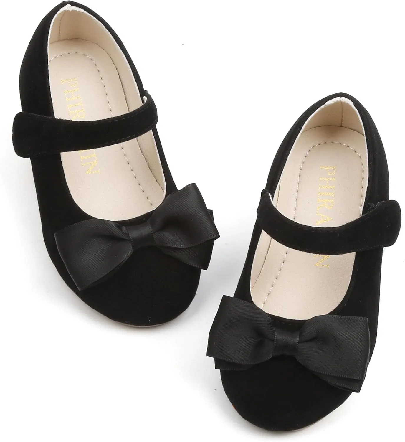 Детские балетки для девочек Flower Girl PHIRAMIN, Black
