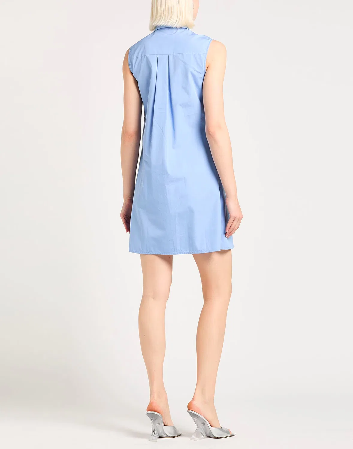 Женское платье-рубашка хлопковое Light Blue Versace, светло-синий — фото 3
