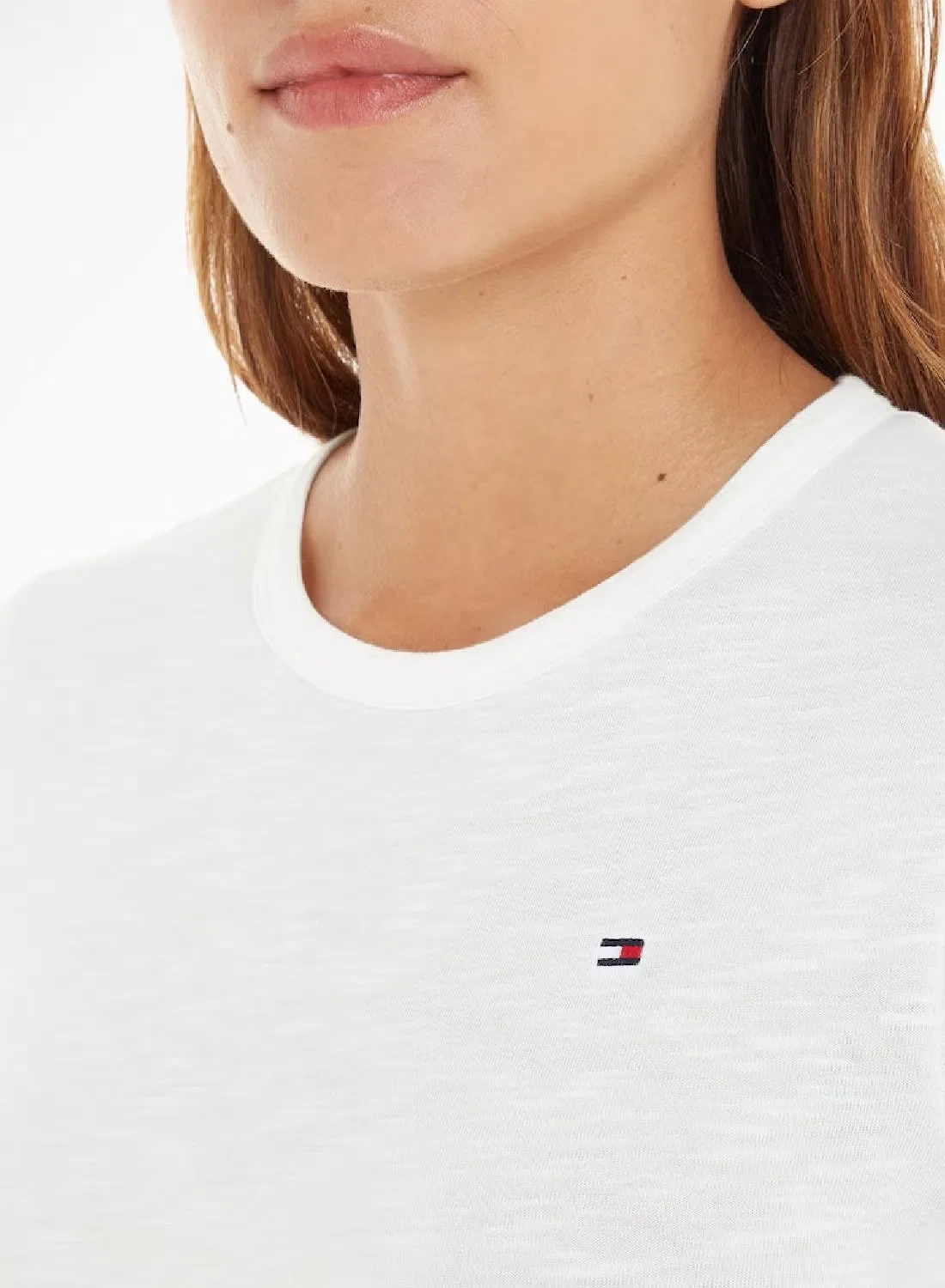 Лонгслив вязаный с открытыми плечами 1985 Slim Slub Open Tommy Hilfiger, экрю — фото 3